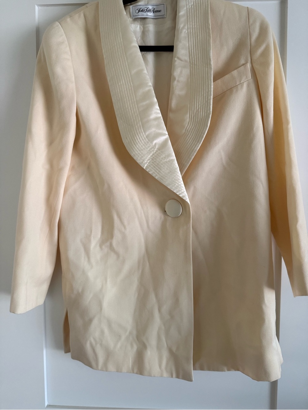 Saks, Fifth Avenue / David Hayes Cream Single-Button Blazer